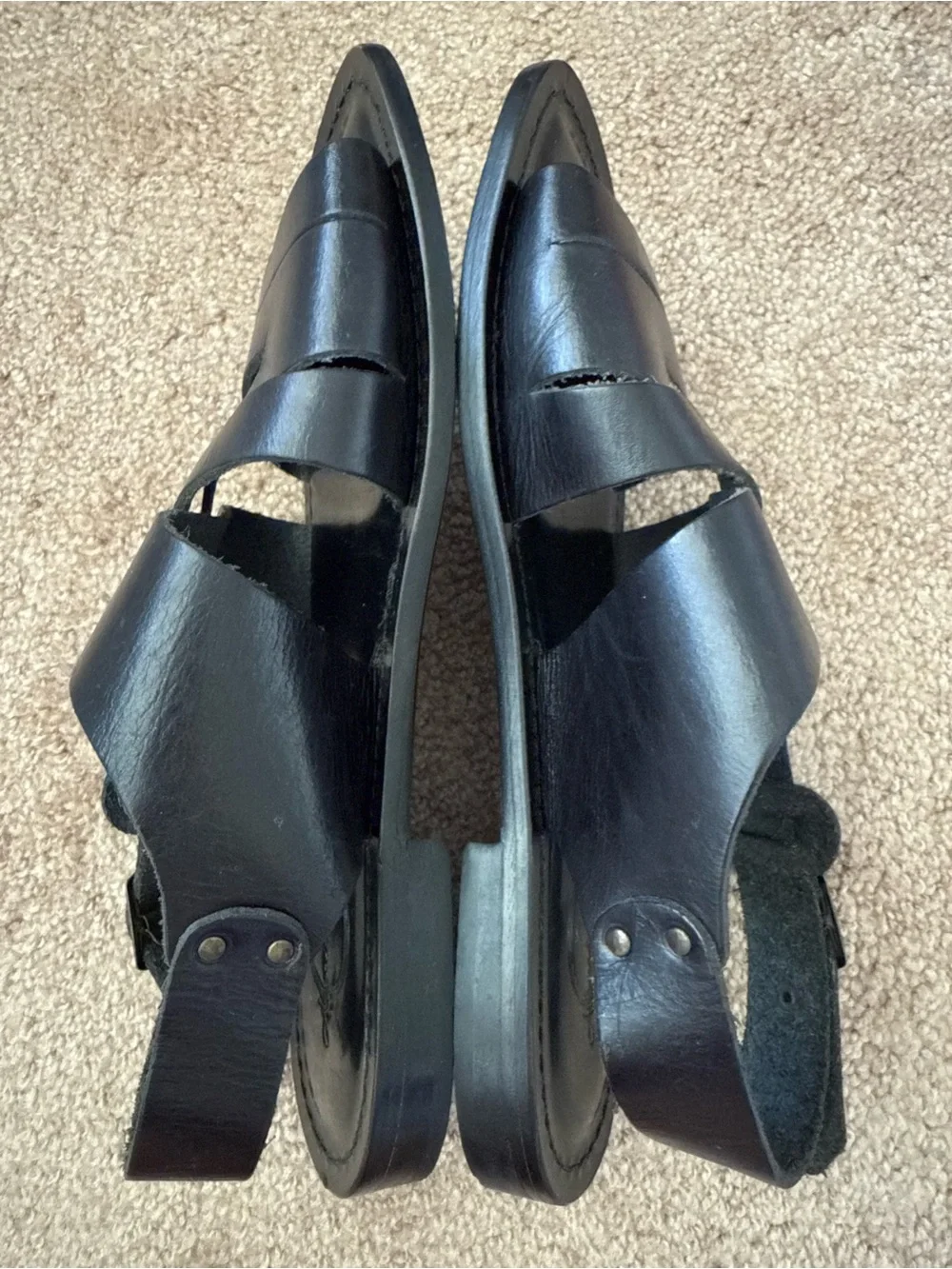 Alessandro Dell\'Acqua Black Leather Strappy Fisherman Sandals Italy Size 43 EU Handmade in Italy Men main image 3